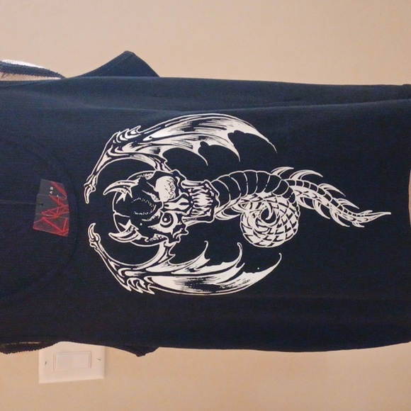 KILLSTAR RAYN N HELL 3X BLACK SHORT-SLEEVED TANK TOP GARGOYAL - Picture 8 of 11